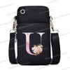 Women‘s Messenger Bag Small Handbag Crossbody Shoulder Wallet for Phone Sakura 26 Alphabet Print Coin Purse Ladies Card Holder