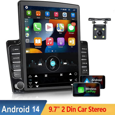 9.7" Universal Car Radio Android 2Din Vertical Touch Screen Multimedia Carplay Autoradio GPS Navi Radio BT DSP Wifi +Camera 2+32