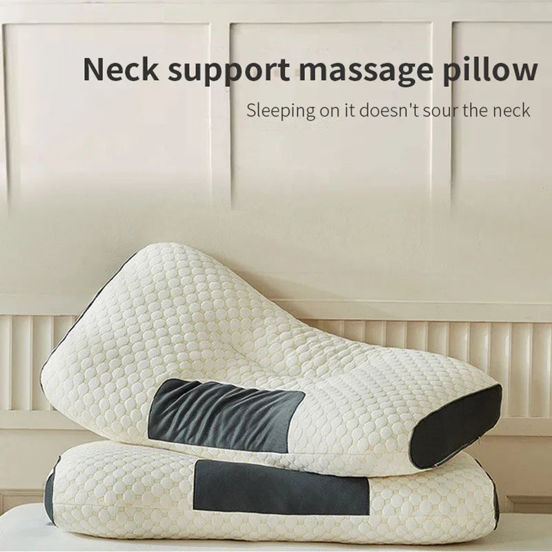 New Neck Pillow Help Sleep And Protect The Neck Cervical Orthopedic Soybean Fiber Massage Household SPA Pillow For Sleeping