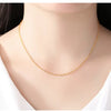 14k Orginal Gold Color Necklace Chain for Women Box Chain Snake Bone/starry/Cross Chain 18 Inches Necklace Fine Jewelry Gifts