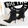 BIGTREE Shoes Cross Straps Sexy Women Boots Pointed Toe Stiletto High-heel Boots 2025 New Women's Ankle Boots Plus Size 42 43