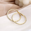 30-80mm Big Hoop Earrings For Women Girls Circle Crystal Rhinestone Earrings Black Gold Silver Color Round Earings Party Gift