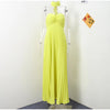 Strapless Ribbon Maxi Dress Women Elegant Sleeveless Backless Pleated Party Dresses Female 2025 Summer Sexy Lady Evening Vestido