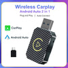 2 in 1 Wireless CarPlay Adapter&Android Mini Auto Wireless Adapter, 5Ghz WiFi Type-C/USB Plug & Play Carplay Wireless Adapter