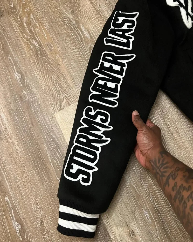 American New Hip Hop Embroidered Coat Y2K Retro Harajuku Baseball Uniform Jacket Men Street Gothic Punk Casual Loose Streetwear