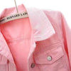 2024 New Women Spring Autumn Denim Jacket Tops Pink Color Solid Short Multicolor Feminino Three Quarter Sleeve Jean Jacket