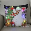 45cm Glowing Santa Claus Pillowcase with Led Lights 2023 New Year Decoration for Home Christmas Ornament Decor Led Cushion Cover