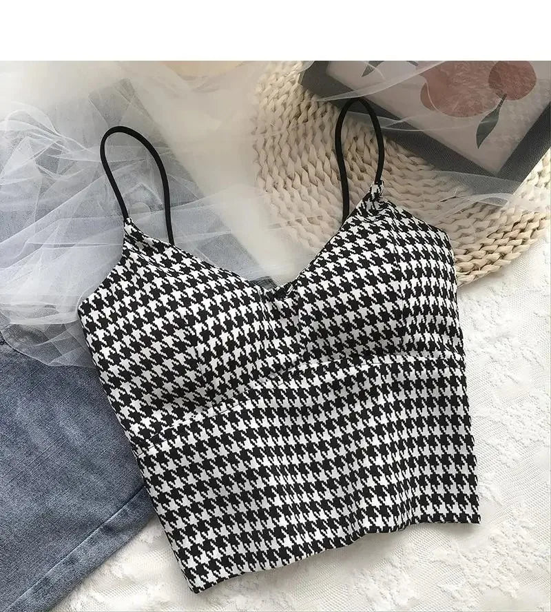Crop Top Women Sexy Wireless Push Up Padded Tank Top Slim Was Thin Sports Summer Camisole 2023 New