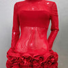 2024 New Sexy Mesh See through Stereoscopic Flowers Red Mini Evening Dress Sweet Woman Birthday Party Dress Performance costume