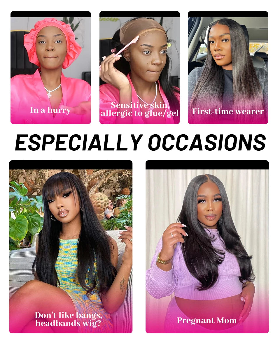 ISEE HAIR Wear And Go Glueless Human Hair Wig Bob HD Lace Straight Short Bob 6x4 Lace Frontal Pre Plucked Human Wigs Ready To Go