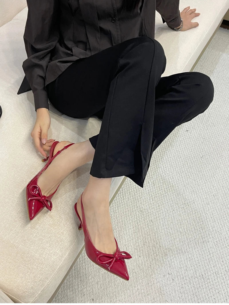 Summer High Heel Women Sandals Shoes Fashion Shallow Butterfly-knot Shoes Elegant Wedding Party Shoes