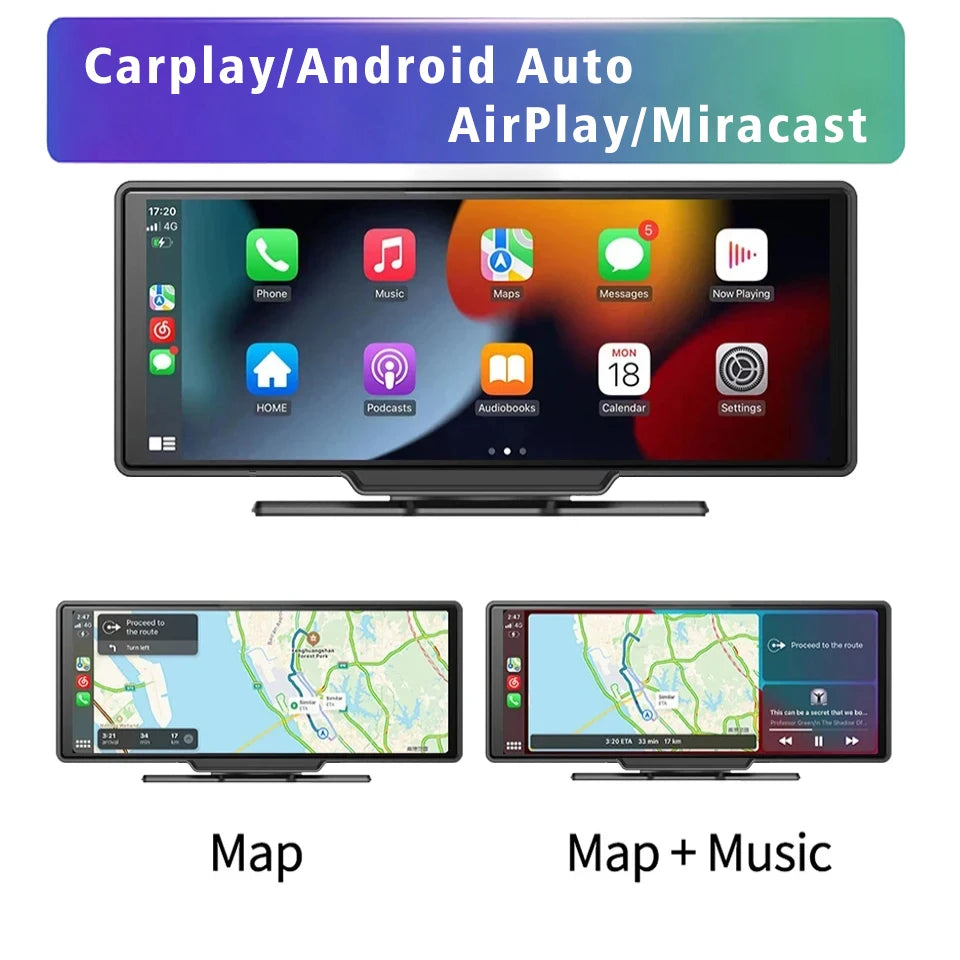 10.26“  Dash Cam 4K 3840*2160P Car Dvr Carplay Android Auto GPS 5G WIFI  Stream RearView Mirror Dashcam Camera Drive Recorder FM