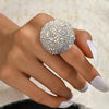 Stonefans Colorful Round Finger Rings Wedding Jewelry for Women Adjustable Christmas Boho Rhinestone Open Ring Free Shipping