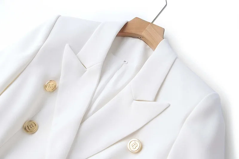 9 Colors Factory Customize Luxury Quality Classic Style Office White Black Women Pocket Blazers with Blet
