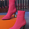 Women Knitting Sexy High Heels Shoes Pointed Toe Trend Chelsea Boots Designer Winter 2024 New Ankle Thin Mujer Sock Boots Pumps