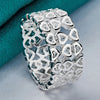 URMYLADY 925 Sterling Silver Hollow Heart 7-10# Ring For Women Wedding Charm Engagement Fashion Jewelry