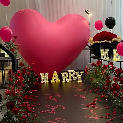60Inch Heart-Shaped Foil Balloon for Brithday Propose Parties Decoration Oversize Balloon for Valentine's Day Wedding Decor