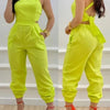 New Summer Fashion Printed Sleeveless Jumpsuit Sexy Hollow Backless Lace Up Long Jumpsuits Elegant Casual Jumpsuit With Pocket