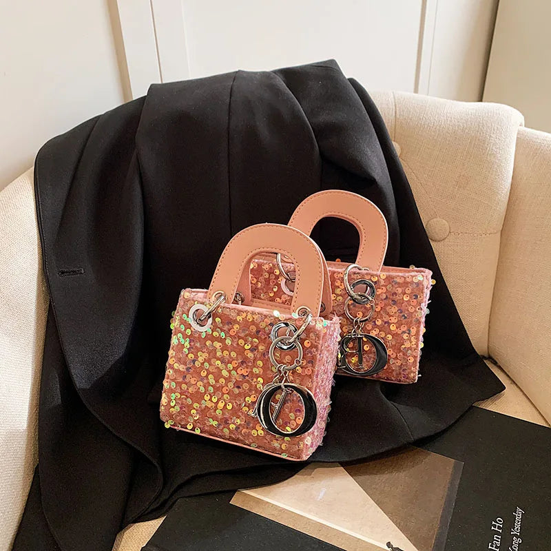 Sparkly Glitter Mini Evening Bag for Women, Designer Crossbody Shoulder Purse, Luxury Party Wedding Clutch, Unique Boutique Gift