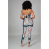 Summer Printed Two Piece Pants Set Sleeveless Crop Top Women Satin Fabric Stretchy Yoga Women 2 Pieces Sets Don Legging Set