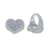 Full Micro Paved CZ Hollow Heart Ring High Quality Iced Out Bling Cubic Zirconia For Women Girlfriend Valentines Finger Jewelry