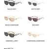 New Small Frame Cat Eye Sunglasses Women Personality Hollow Triangle Sun Glasses Men Trendy Retro Oval Gafas De Sol Mujer