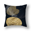 45x45cm gingko leaf polyester cushion cover black gold  waist pillowcase living room chair sofa home decoration