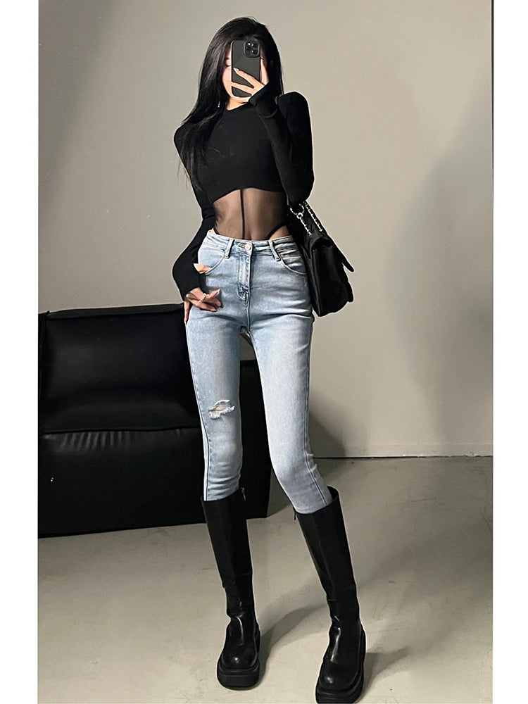 Summer Women T Shirt Girls T-Shirt Woman Clothes Long Sleeve Tops Spring Black Slim Tshirt Female Crop Top Tee Sexy Skinny Y2k