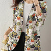 Women Autumn Blazer Retro Printed Coats Casual Long Sleeve Floral Outerwear ZANZEA Female Single Button Lapel Jackets Oversize