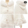 Japanese Liz Sweet Princess Faux Rabbit Fur Cape Coat Women Autumn Winter Fur Jacket Loose Clock Rhinestone Bow Hooded Coat