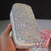 Rhinestones Jewelry Box Small Travel Portable Leather Earrings Ring Necklace Partition Organizer Make Up Finishing Storage Case