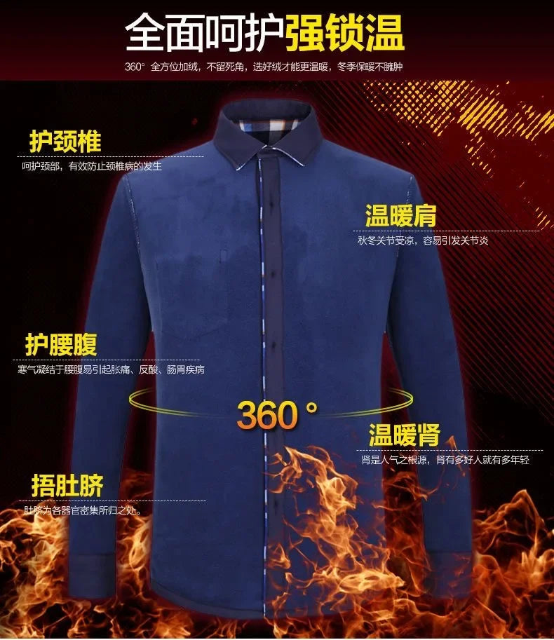 High Quality Men's Clothing 2024 Men Long Sleeve Thick Warm Shirt Tops Fashion Men Print Handsome Versatile Shirts Formal Shirts