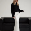 Wolfeel Casual Satin Women'S Skirt Spring Summer Fashion Loose High Waist Maxi Skirts Elegant Simple Slik Fishtail Skirt