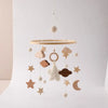 Baby Crib Mobile Bed Bell Rattle Toys Wooden Crochet Stars Pendant Bed Bell Toys Newborn Comfort Crib Bracket Hanging Toys Gifts