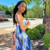 Spring And Summer Dresses For Women Chest Wrap Printed Off Shoulder Bandage Slim Sexy Long Dress 2023 New Fashion party MsChuh