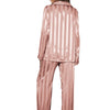 Stripe Long Sleeve Trouser Pijamas Suit Women 2PCS Pajamas Set Sleepwear Spring Summer Satin Nightwear Loose Homewear Loungewear