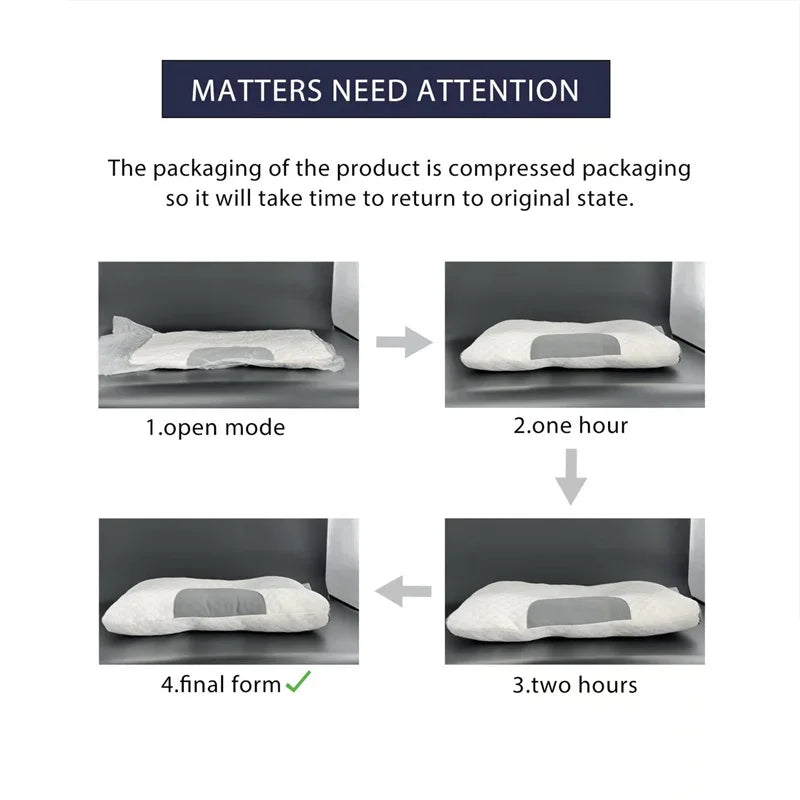 [Massage Neck Pillow] Soft Adjustable Ergonomic Knitted Massage Neck Pillow  Orthopedic Contour Support Pillow