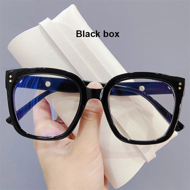 Retro Fashion Anti-blue Light Glasses Men Women Transparent Computer Glasses Frame Eyeglass Frame Flat Glasses Square Eyeglasse