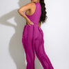 Solid Tank Pants Tassel Two Piece Sets Women Fashion Sleeveless Bodysuits Top Drawstring High Waist Fringed Wide Leg Trousers