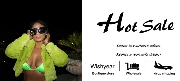 Fashion Faux Fur Open Stitch Lapel Crop Jackets Women Clothing Autumn Winter Solid Long Sleeve Warm Furry Fluffy Coat Outer Wear