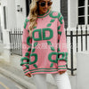 Knitted Sweaters Women 2023 Spring/Autumn Round neck Letter  Embroidery Pullovers Top Temperament casual warm Tee contrast color