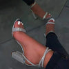 Heel Sandals Women Rhinestone Sexy Transparent High Heels Sandals Female New Summer Party Dress Shoes Ladies Pumps Plus Size
