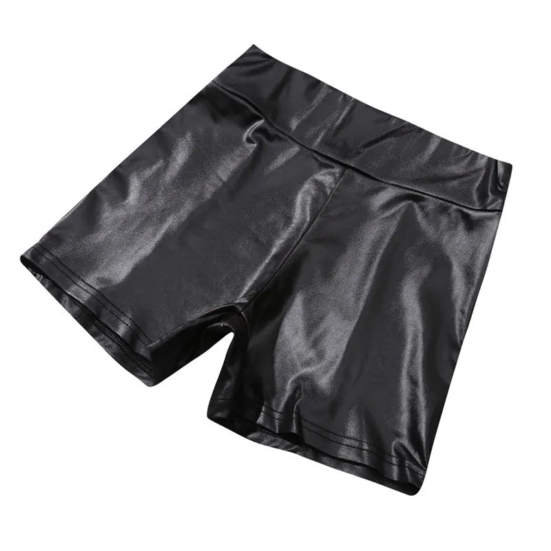 2023 Sexy Womens Shorts Shiny Elastic High Waist Shiny Faux PU Leather Short Pants Slim Hot Dance Clubwear Mini Shorts