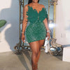 Znaiml Sexy Feathers Rhinestones Backless Diamond Sheer Mesh Bodycon Dresses for Woman Rave Club Birthday Party Night Vestidos