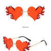 Rimless Sunglasses Women Luxury Brand Rhinestone Sun Glasses Ladies Cute Heart Shape Punk Party Eyewear очки від сонця женские