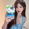Cute 3D Ice Cream Sanrios Hello Kitty Phone Case for IPhone 15 14 13 12 11 Pro Max Drop-resistant Soft Silicone Back Cover Gift