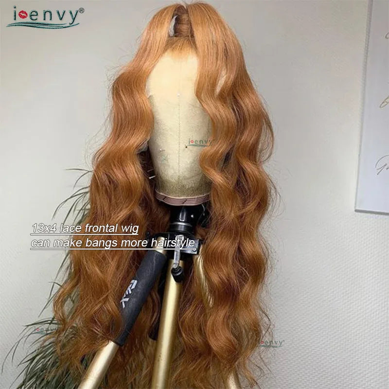 13X6 Ginger Blonde Lace Front Human Hair Wigs Red Burgundy 13x4 Body Wave Transparent HD Lace Frontal Wig Brown Lace Front Wig
