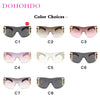 2024 New Oversized Rimless Sunglasses Women Fashion One-Piece Shield Sun Glasses For Female Streetwear Y2k Sunglass Ladies UV400