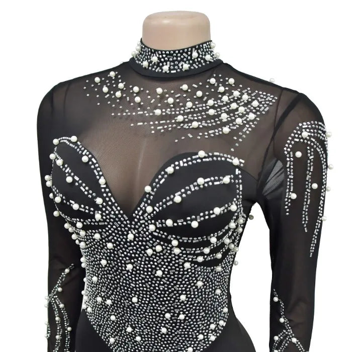 Elegant Women Jumpsuit Streetwear 2024 Spring Fashion Versatile Casual Solid Color Hot Diamond Long Sleeve Jump Suits for Female