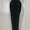 2025 Luxury Shining Diamonds Pearls Sleeveless Bodycon Bandage Long Dress Women Celebrate Evening Party Elegant Birthday Gowns